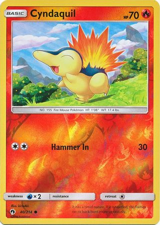 Pokemon Card Lost Thunder 40/214 040/214 Cyndaquil Reverse Holo Common *MINT*