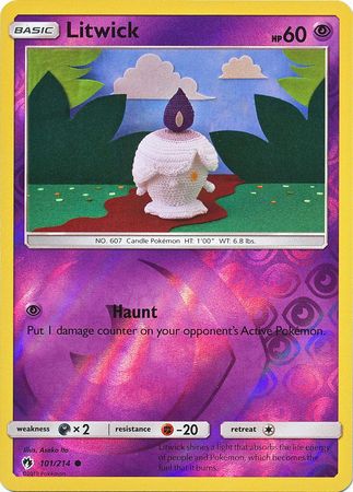 Pokemon Card Lost Thunder 101/214 Litwick Reverse Holo Common *MINT*