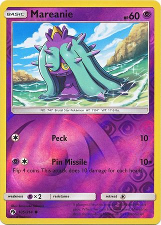 Pokemon Card Lost Thunder 105/214 Mareanie Reverse Holo Common *MINT*