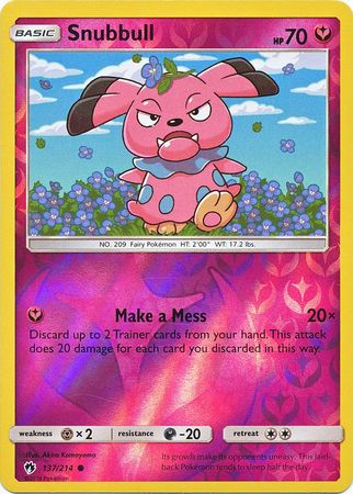 Pokemon Card Lost Thunder 137/214 Snubbull Reverse Holo Common *MINT*