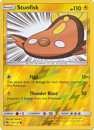 Pokemon Card Lost Thunder 83/214 083/214 Stunfisk Reverse Holo Common *MINT*