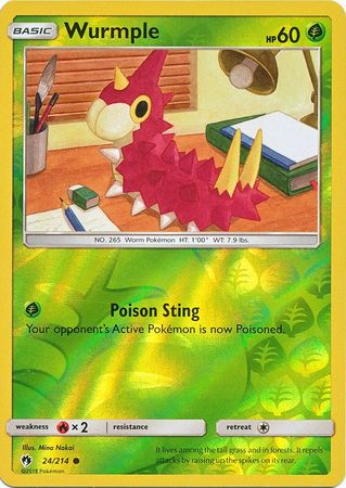 Pokemon Card Lost Thunder 24/214 024/214 Wurmple Reverse Holo Common *MINT*