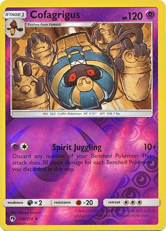 Pokemon Card Lost Thunder 100/214 Cofagrigus Reverse Holo Rare *MINT*
