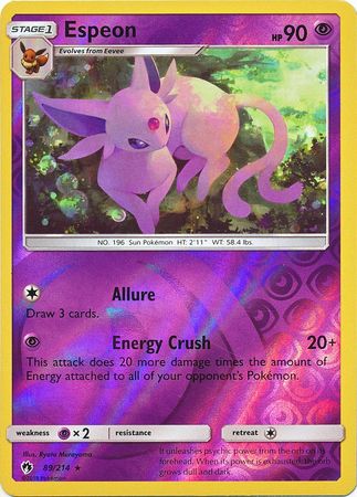 Pokemon Card Lost Thunder 89/214 089/214 Espeon Reverse Holo Rare *MINT*
