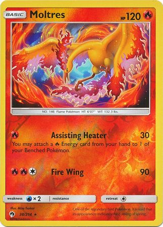 Pokemon Card Lost Thunder 38/214 038/214 Moltres Reverse Holo Rare *MINT*