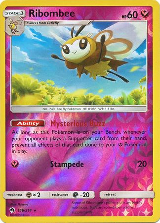 Pokemon Card Lost Thunder 146/214 Ribombee Reverse Holo Rare *MINT*