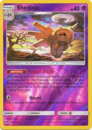 Pokemon Card Lost Thunder 95/214 095/214 Shedinja Reverse Holo Rare *MINT*