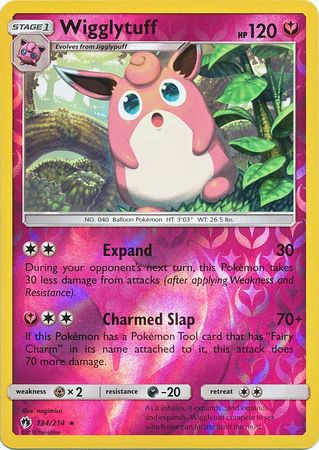 Pokemon Card Lost Thunder 134/214 Wigglytuff Reverse Holo Rare *MINT*