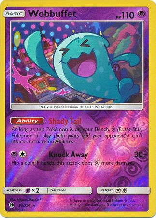 Pokemon Card Lost Thunder 93/214 093/214 Wobbuffet Reverse Holo Rare *MINT*