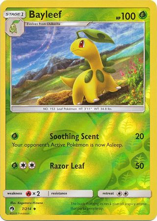 Pokemon Card Lost Thunder 7/214 007/214 Bayleef Reverse Holo Uncommon *MINT*