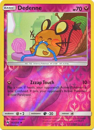 Pokemon Card Lost Thunder 142/214 Dedenne Reverse Holo Uncommon *MINT*