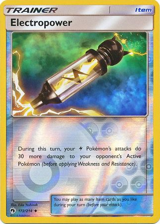 Pokemon Card Lost Thunder 172/214 Electropower Item Reverse Holo Uncommon *MINT*