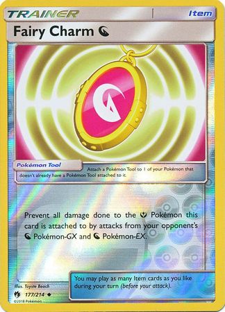 Pokemon Card Lost Thunder 177/214 Fairy Charm D Dragon Item Reverse Holo Uncommon *MINT*