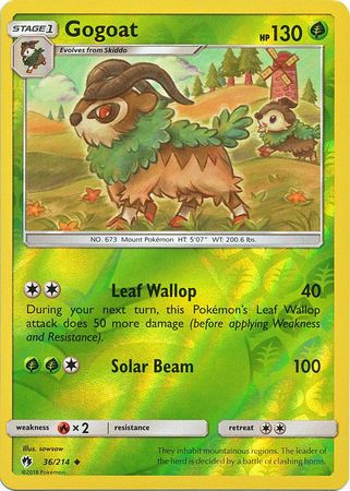 Pokemon Card Lost Thunder 36/214 036/214 Gogoat Reverse Holo Uncommon *MINT*