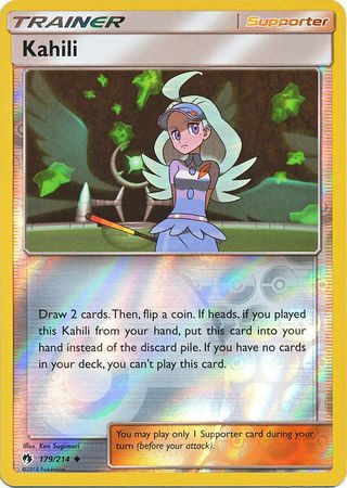 Pokemon Card Lost Thunder 179/214 Kahili Supporter Reverse Holo Uncommon *MINT*