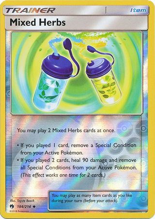 Pokemon Card Lost Thunder 184/214 Mixed Herbs Item Reverse Holo Uncommon *MINT*