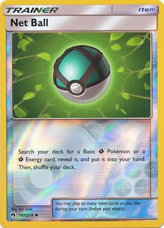 Pokemon Card Lost Thunder 187/214 Net Ball Item Reverse Holo Uncommon *MINT*