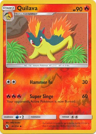 Pokemon Card Lost Thunder 41/214 041/214 Quilava Reverse Holo Uncommon *MINT*