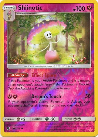 Pokemon Card Lost Thunder 148/214 Shiinotic Reverse Holo Uncommon *MINT*