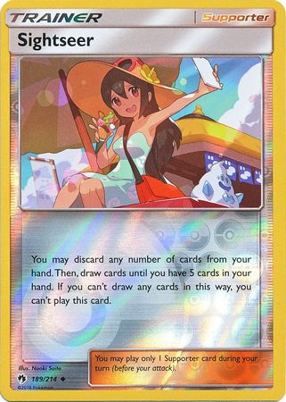Pokemon Card Lost Thunder 189/214 Sightseer Supporter Reverse Holo Uncommon *MINT*