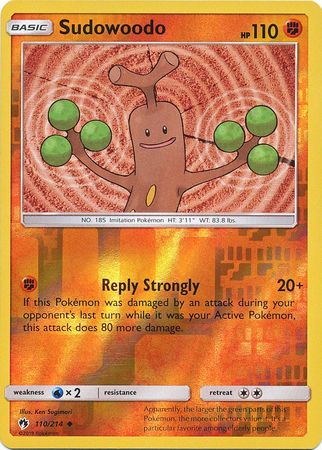 Pokemon Card Lost Thunder 110/214 Sudowoodo Reverse Holo Uncommon *MINT*