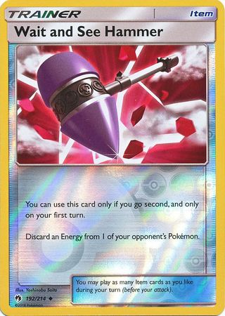 Pokemon Card Lost Thunder 192/214 Wait and See Hammer Item Reverse Holo Uncommon *MINT*