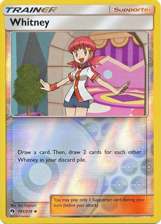 Pokemon Card Lost Thunder 193/214 Whitney Supporter Reverse Holo Uncommon *MINT*