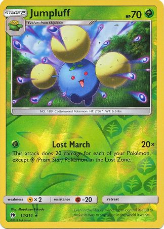 Pokemon Card Lost Thunder 14/214 014/214 Jumpluff Reverse Holo Rare *MINT*
