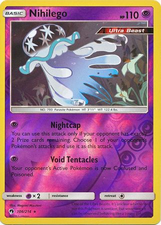 Pokemon Card Lost Thunder 106/214 Nihilego Reverse Holo Rare *MINT*