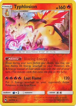Pokemon Card Lost Thunder 42/214 042/214 Typhlosion Reverse Holo Rare *MINT*