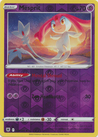 Pokemon Card Astral Radiance 66/189 066/189 Mesprit Reverse Holo Rare