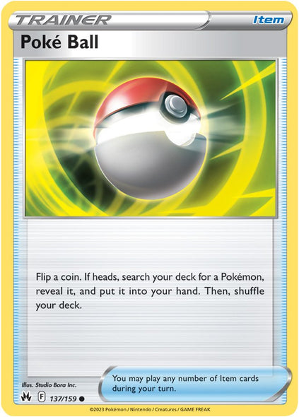 Pokemon Card Crown Zenith 137/159 Poké Ball Item Common *MINT*