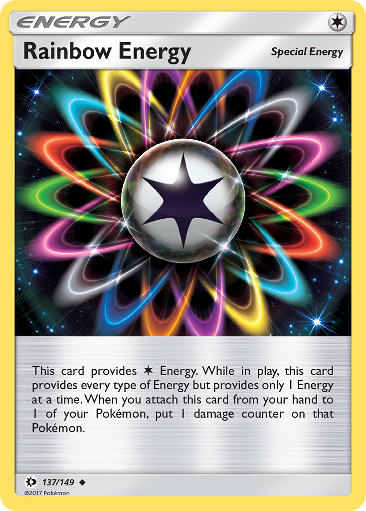 Pokemon Card Sun & Moon 137/149 Rainbow Energy Uncommon *MINT*