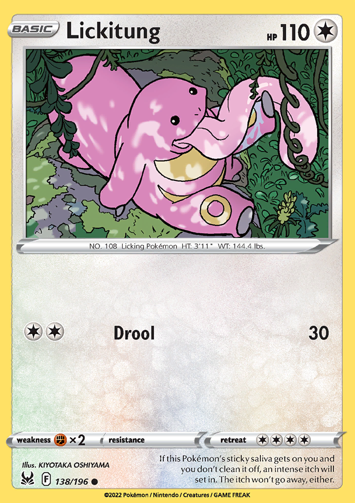 Pokemon Card Lost Origin 138/196 Lickitung Common *MINT*