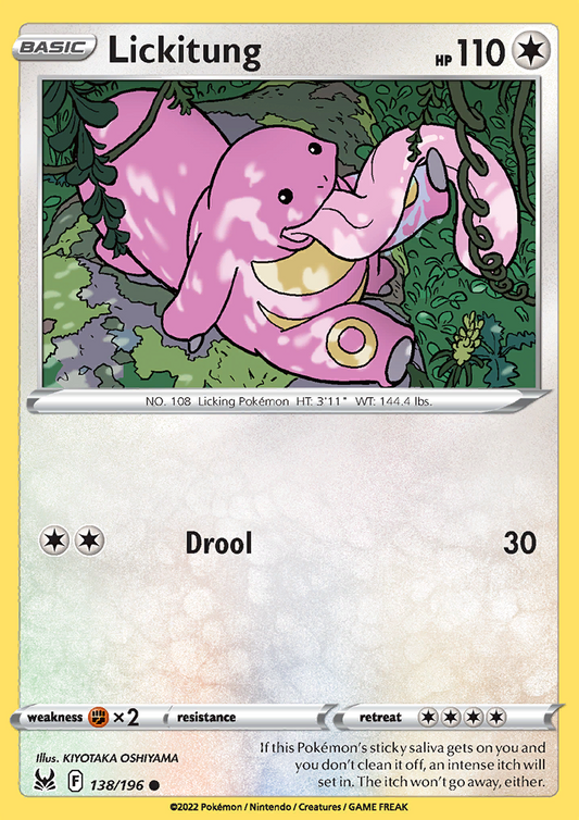 Pokemon Card Lost Origin 138/196 Lickitung Common *MINT*