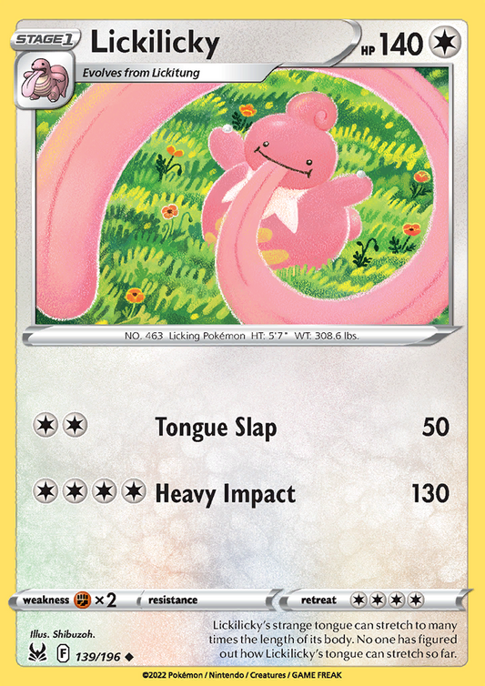 Pokemon Card Lost Origin 139/196 Lickilicky Uncommon *MINT*