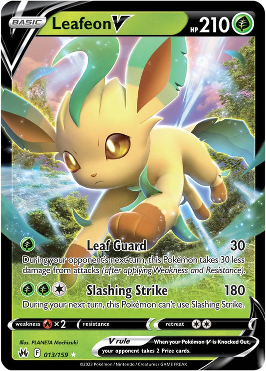 Pokemon Card Crown Zenith 013/159 13/159 Leafeon V Ultra Rare *MINT*