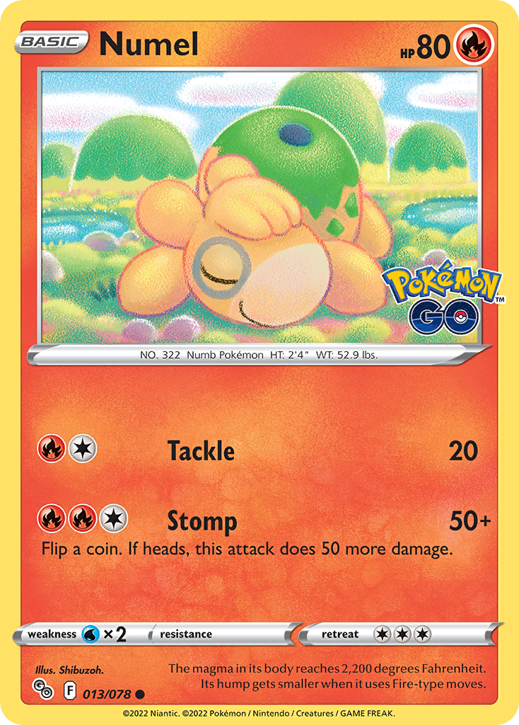 Pokemon Card Pokemon Go 13/78 Numel Common *MINT*