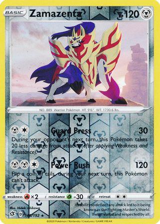 140/192 Zamazenta Rebel Clash (RCL) Rare Reverse Holo