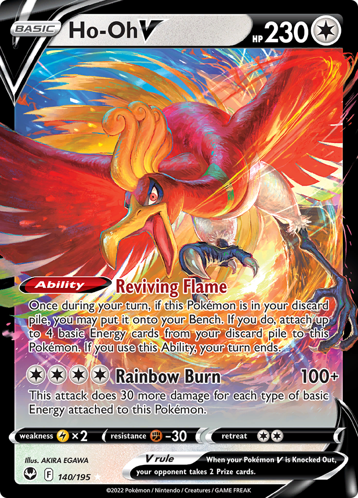 Pokemon Card Silver Tempest 140/195 Ho-Oh V Ultra Rare *MINT*