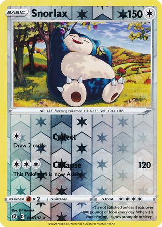 141/192 Snorlax Rebel Clash (RCL) Rare Reverse Holo