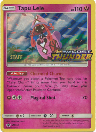 Pokemon Card SM Black Star Promos SM152 Tapu Lele Staff Prerelease promo