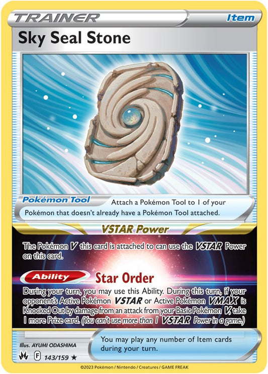 Pokemon Card Crown Zenith 143/159 Sky Seal Stone Item Holo Rare *MINT*