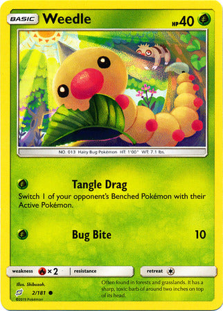 Pokemon Card Team Up 002/181 2/181 Weedle Common