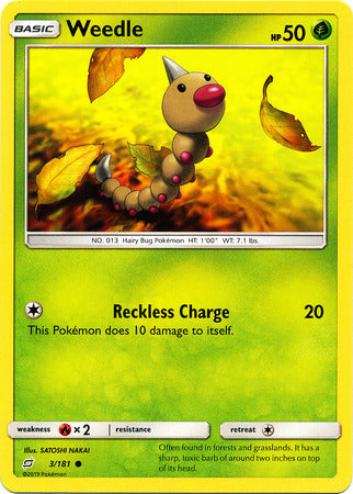 Pokemon Card Team Up 003/181 3/181 Weedle Common