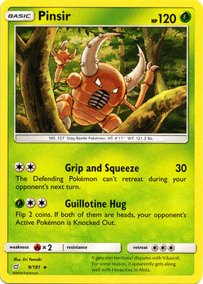 Pokemon Card Team Up 009/181 9/181 Pinsir Rare