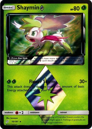 Pokemon Card Team Up 010/181 10/181 Shaymin Prism Star Holo Rare