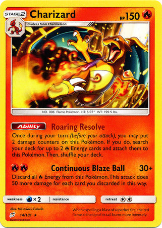 Pokemon Card Team Up 014/181 14/181 Charizard Rare