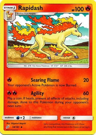 Pokemon Card Team Up 018/181 18/181 Rapidash Uncommon