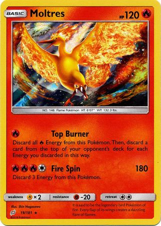 Pokemon Card Team Up 019/181 19/181 Moltres Holo Rare